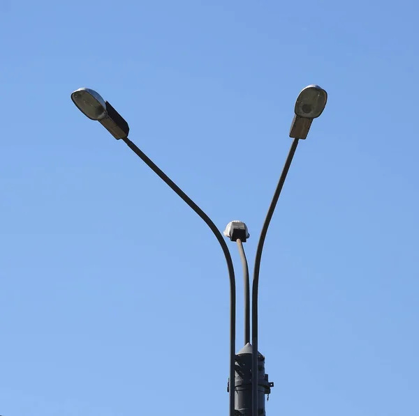 Tre Lampa Lampa Staden — Stockfoto