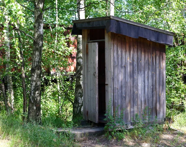 Summer cottage wooden toilet