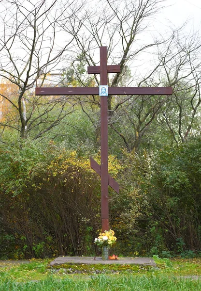 Memorial Cross Zanevsky Vooruitzicht Sint Petersburg Rusland — Stockfoto