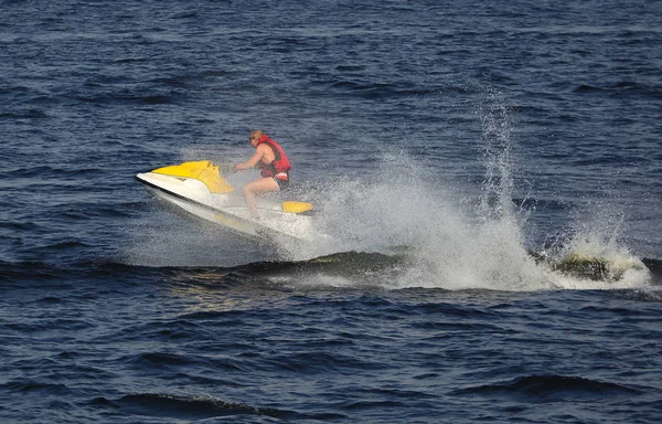 Jetski Jumping Spray — Stock Photo, Image