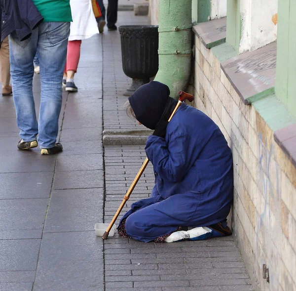 Woman Beggar Nevsky Prospekt Saint Petersburg Russia August 2018 — Stock Photo, Image