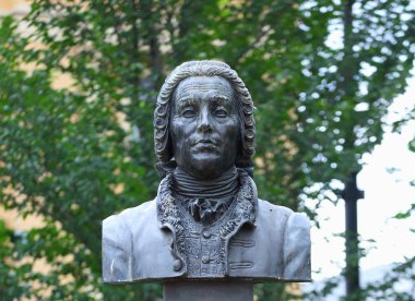 Anıt mimar Rastrelli, Novo-Manegniy Meydanı, St Petersburg, Rusya, Ağustos 2018