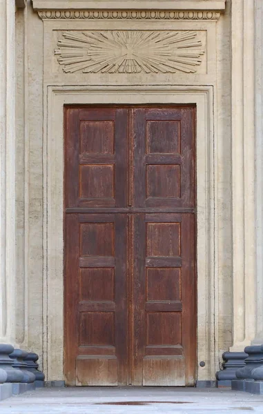 Grande Vieille Porte Bois Léger — Photo