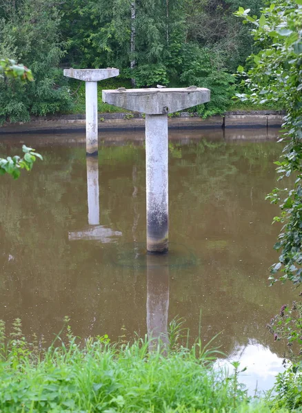 Gebroken Brug Rivier Okhta Sint Petersburg Rusland Juni 2018 — Stockfoto