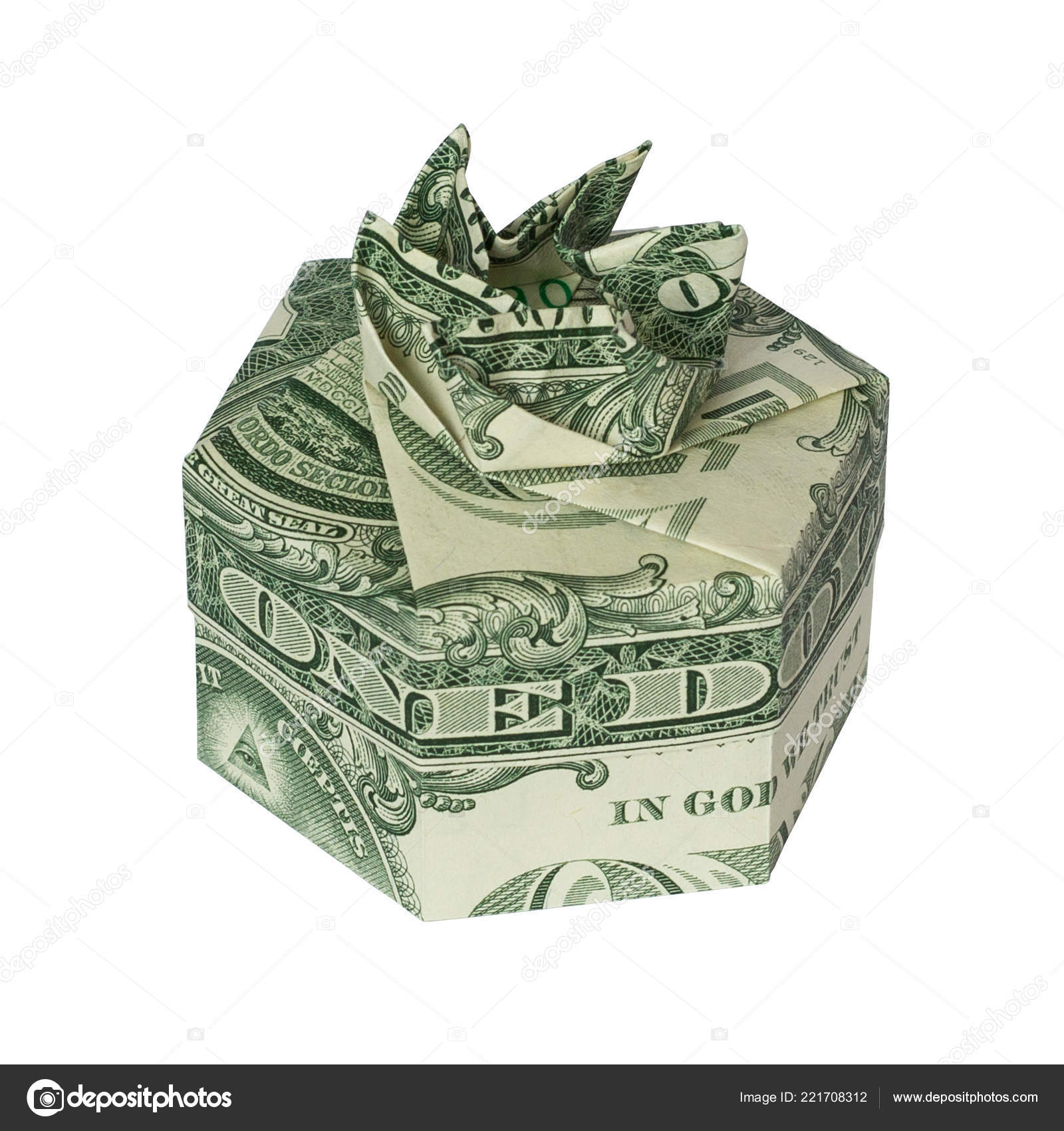 Money Origami Box With Lid Money Origami Gift Box Folded