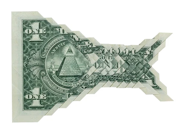 Modelo Escala Peixe Origami Koi Dinheiro Dobrado Com Real Dólar — Fotografia de Stock