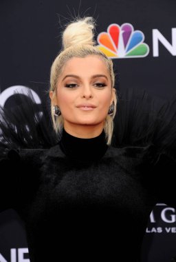 singer Bebe Rexha at the 2018 Billboard Music Awards held at the MGM Grand Garden Arena in Las Vegas, USA on May 20, 2018.