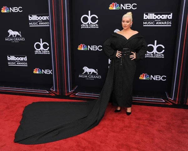 Singer Christina Aguilera 2018 Billboard Music Awards Held Mgm Grand — Stock Photo, Image