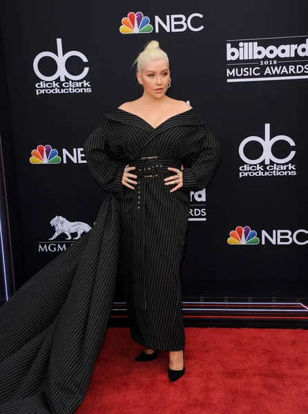 Cantante Christina Aguilera 2018 Billboard Music Awards Tenutosi Presso Mgm — Foto Stock