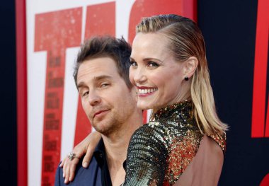 'Etiket Regency köyü tiyatro Westwood, ABD 7 Haziran 2018 düzenlenen' in Leslie Bibb ve Sam Rockwell, Los Angeles premiere.