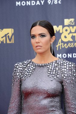 16 Haziran 2018 Santa Monica, ABD Barker hangarda Mandy Moore 2018 Mtv film ve Televizyon Ödülleri'nde düzenlenen.