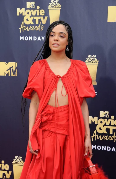 16 Haziran 2018 Santa Monica, ABD Barker hangarda Tessa Thompson 2018 Mtv film ve Televizyon Ödülleri'nde düzenlenen.