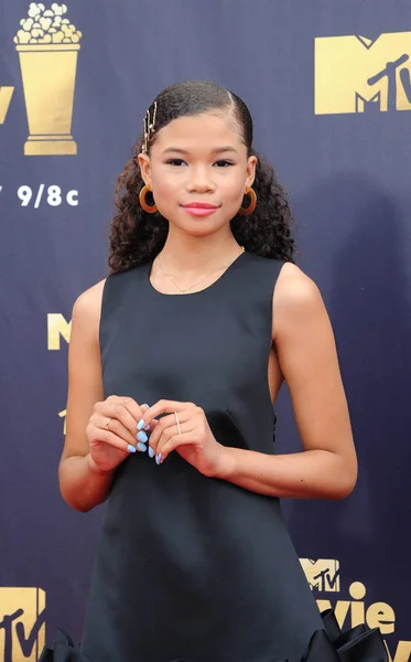 Storm Reid 2018 Mtv Movie Och Awards Hölls Barker Hangaren — Stockfoto