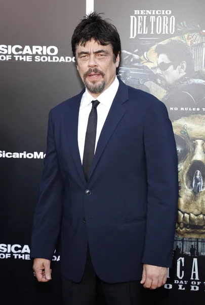 Aktor Benicio Del Toro Los Angeles Premiera Sicario Dzień Soldado — Zdjęcie stockowe