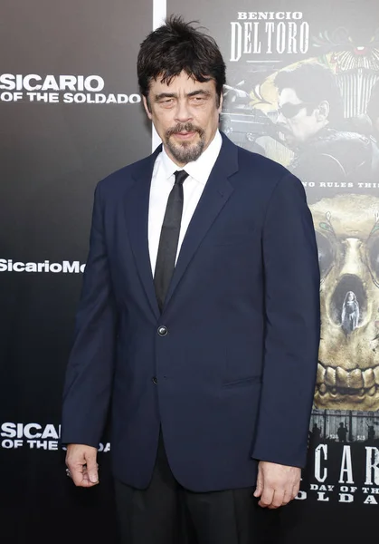 Aktor Benicio Del Toro Los Angeles Premiera Sicario Dzień Soldado — Zdjęcie stockowe