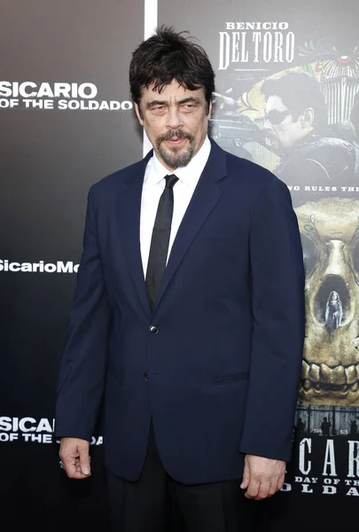 Aktor Benicio Del Toro Los Angeles Premiera Sicario Dzień Soldado — Zdjęcie stockowe