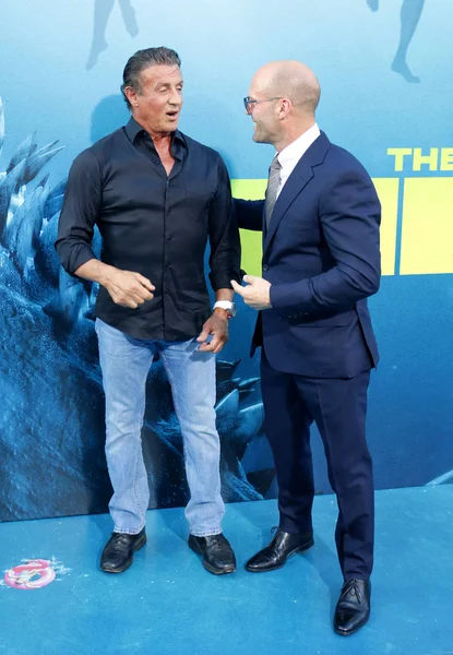 'Meg Tcl Çin Tiyatro IMAX Hollywood, ABD 6 Ağustos 2018 düzenlenen' in Jason Statham ve Sylvester Stallone, Los Angeles premiere.