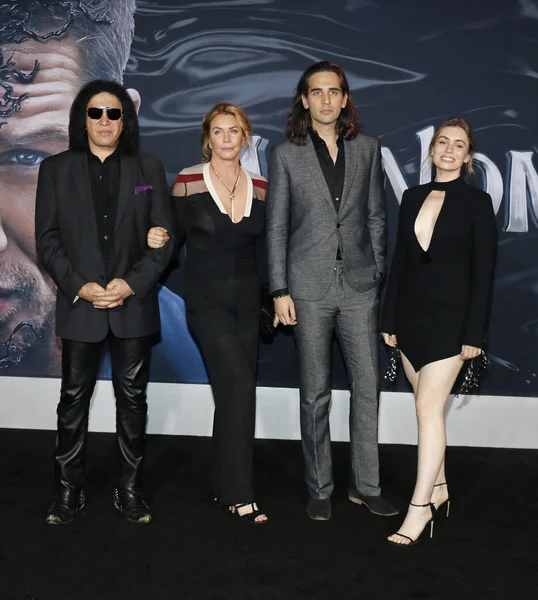 Gene Simmons Shannon Tweed Nick Simmons Sophie Simmons Los Angelesin — kuvapankkivalokuva