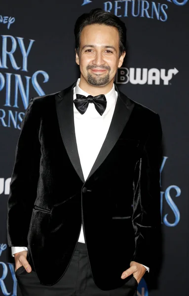 Lin Manuel Miranda Estreia Mundial Mary Poppins Returns Disney Realizada — Fotografia de Stock