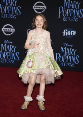 29 Kasım 2018 Dolby Theatre Hollywood, ABD oyuncu Pixie Davies Disney's 'Mary Poppins Returns' Dünya galasında düzenlenen.
