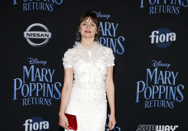 Herečka Emily Mortimer Světové Premiéře Disneyho Mary Poppins Vrátí Koná — Stock fotografie