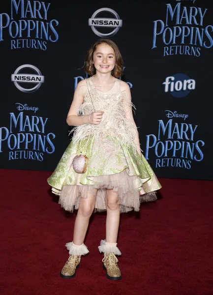 Actriz Pixie Davies Estreno Mundial Mary Poppins Returns Disney Celebrado — Foto de Stock