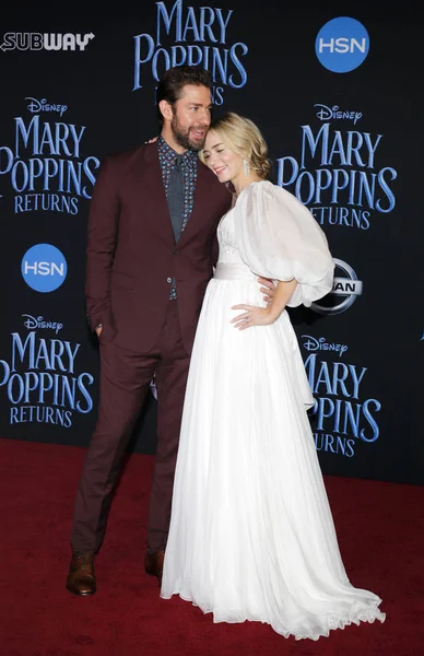 John Krasinski Emily Blunt Verdenspremiere Disneys Mary Poppins Returns Avholdt – stockfoto