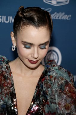 5 Ocak 2019 Los Angeles, ABD özel mekan aktris Lily Collins Elysium sanat'ın 12 yıllık cennet şenlikte düzenlenen.