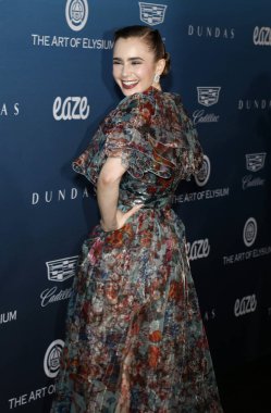 5 Ocak 2019 Los Angeles, ABD özel mekan aktris Lily Collins Elysium sanat'ın 12 yıllık cennet şenlikte düzenlenen.