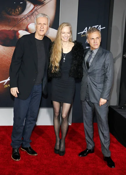 James Cameron Suzy Amis Cameron Christoph Waltz Estreia Alita Battle — Fotografia de Stock