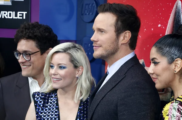 Phil Lord Stephanie Beatriz Chris Pratt Elizabeth Banks Alla Prima — Foto Stock