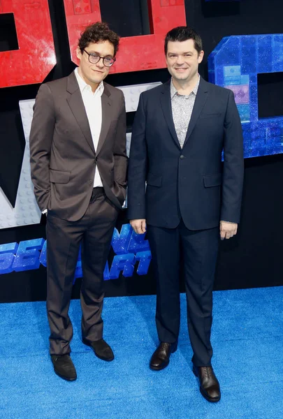 フィル主とクリストファー ミラー ロサンゼルスでのプレミア レゴ映画 2019 日にウェストウッド アメリカのリージェンシー村劇場で開催 — ストック写真