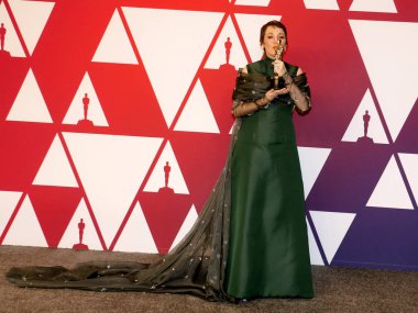 24 Şubat 2019 Hollywood ve Highland Los Angeles, ABD Olivia Colman 91 yıllık Akademi Ödülleri - Kazananlar Oda düzenlenen.