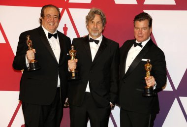 Nick Vallelonga, Peter Farrelly ve Brian Currie, 91 yıllık Akademi Ödülleri - Kazananlar Oda Hollywood ve Highland Los Angeles, ABD 24 Şubat 2019 düzenlenen.