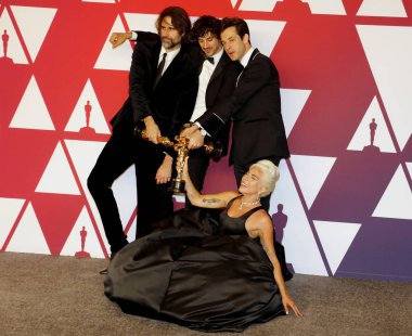 Andrew Wyatt, Anthony Rossomando, Lady Gaga ve Mark Ronson, 91 yıllık Akademi Ödülleri - Kazananlar Oda Hollywood ve Highland Los Angeles, ABD 24 Şubat 2019 düzenlenen.