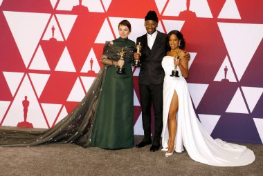 Olivia Colman, Mahershala Ali ve Regina King, 91 yıllık Akademi Ödülleri - Kazananlar Oda Hollywood ve Highland Los Angeles, ABD 24 Şubat 2019 düzenlenen.
