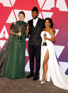 Olivia Colman, Mahershala Ali ve Regina King, 91 yıllık Akademi Ödülleri - Kazananlar Oda Hollywood ve Highland Los Angeles, ABD 24 Şubat 2019 düzenlenen.
