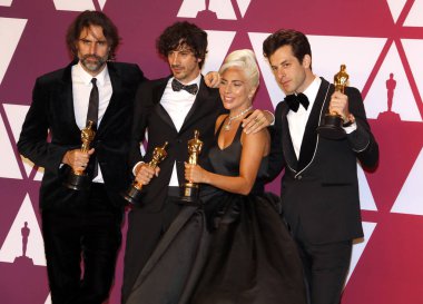 Andrew Wyatt, Anthony Rossomando, Lady Gaga ve Mark Ronson, 91 yıllık Akademi Ödülleri - Kazananlar Oda Hollywood ve Highland Los Angeles, ABD 24 Şubat 2019 düzenlenen.