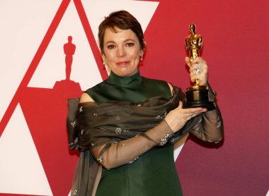 24 Şubat 2019 Hollywood ve Highland Los Angeles, ABD Olivia Colman 91 yıllık Akademi Ödülleri - Kazananlar Oda düzenlenen.