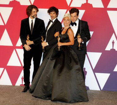 Andrew Wyatt, Anthony Rossomando, Lady Gaga ve Mark Ronson, 91 yıllık Akademi Ödülleri - Kazananlar Oda Hollywood ve Highland Los Angeles, ABD 24 Şubat 2019 düzenlenen.