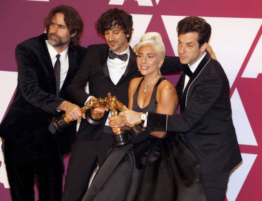 Andrew Wyatt, Anthony Rossomando, Lady Gaga ve Mark Ronson, 91 yıllık Akademi Ödülleri - Kazananlar Oda Hollywood ve Highland Los Angeles, ABD 24 Şubat 2019 düzenlenen.