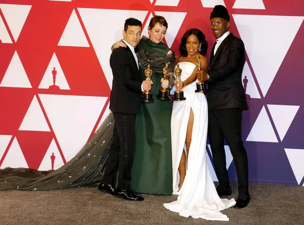 Rami Malek, Olivia Colman, Regina King a Mahershala Ali — Stock fotografie