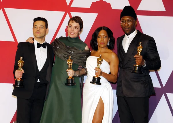 Rami Malek, Olivia Colman, Regina King and Mahershala Ali — Stock Photo, Image