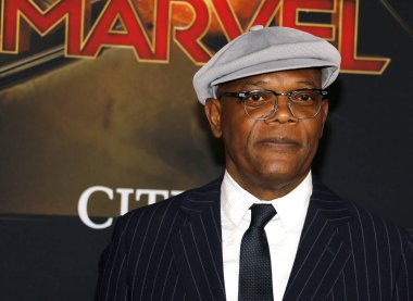 4 Mart 2019 Hollywood, ABD El Capitan tiyatroda aktör Samuel L. Jackson 'Kaptan Marvel' Dünya galasında düzenlenen.