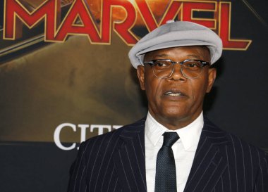 4 Mart 2019 Hollywood, ABD El Capitan tiyatroda aktör Samuel L. Jackson 'Kaptan Marvel' Dünya galasında düzenlenen.