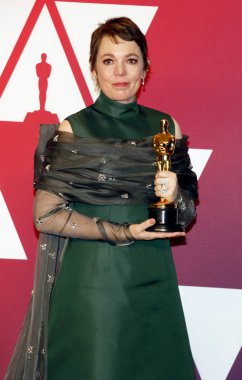 Olivia Colman 91 yıllık Akademi Ödülleri - basın odası Loews Hotel Hollywood, ABD'de 24 Şubat 2019 düzenlenen.
