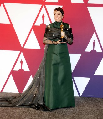 Olivia Colman 91 yıllık Akademi Ödülleri - basın odası Loews Hotel Hollywood, ABD'de 24 Şubat 2019 düzenlenen.
