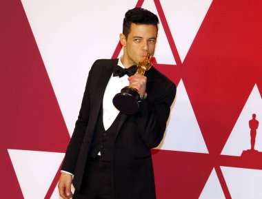Rami Malek 91 yıllık Akademi Ödülleri - basın odası Loews Hotel Hollywood, ABD'de 24 Şubat 2019 düzenlenen.