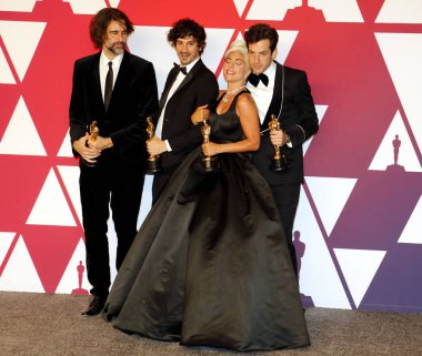 Andrew Wyatt, Anthony Rossomando, Lady Gaga ve Mark Ronson, 91 yıllık Akademi Ödülleri - basın odası Loews Hotel Hollywood, ABD'de 24 Şubat 2019 düzenlenen.