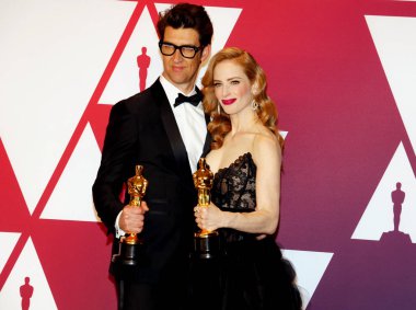 Guy Nattiv ve Jaime Ray Newman 91 yıllık Akademi Ödülleri - basın odası Loews Hotel Hollywood, ABD'de 24 Şubat 2019 düzenlenen.